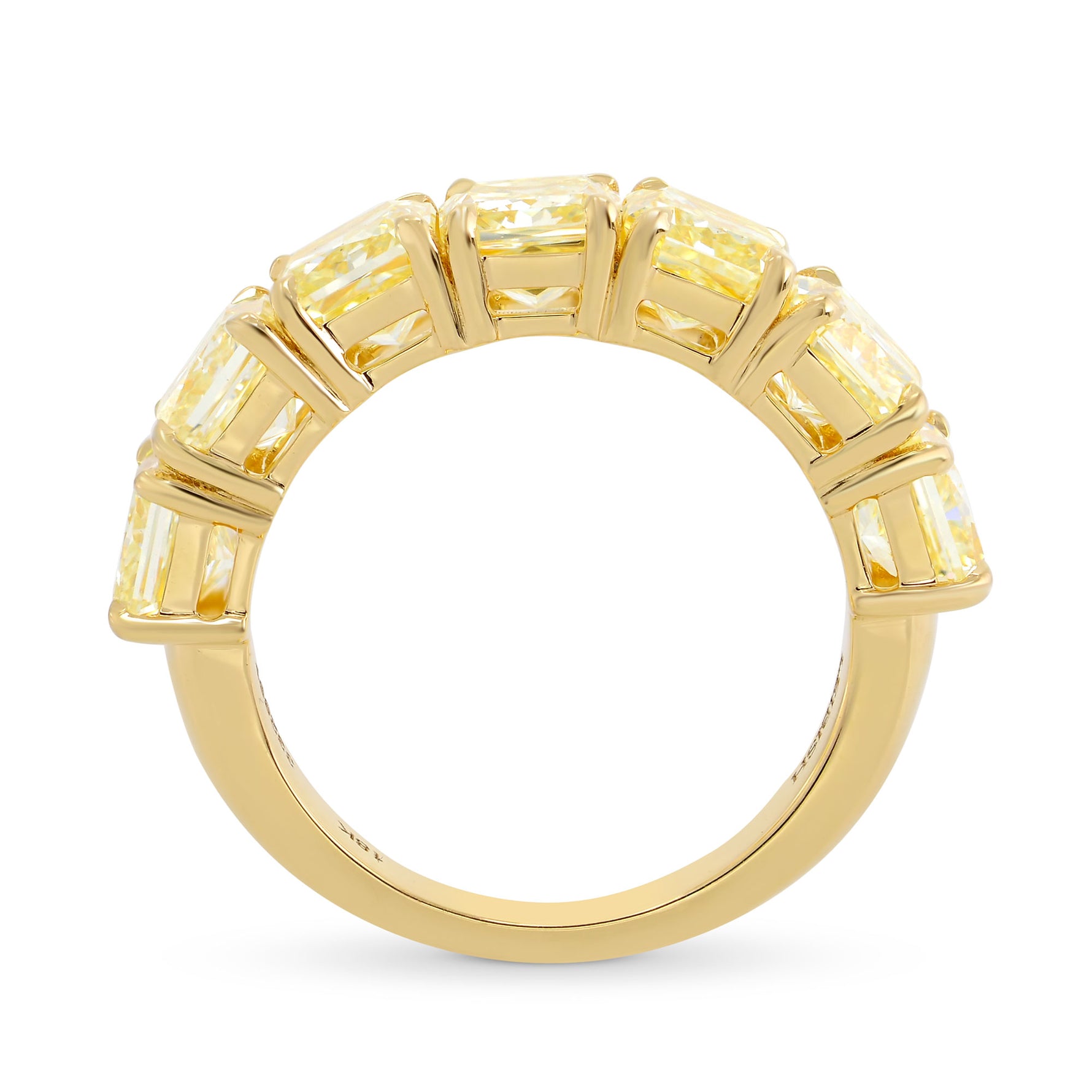 Fancy Light Yellow Radiant Diamond Band Ring
