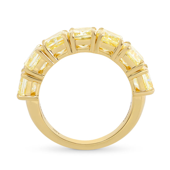 Fancy Light Yellow Radiant Diamond Band Ring