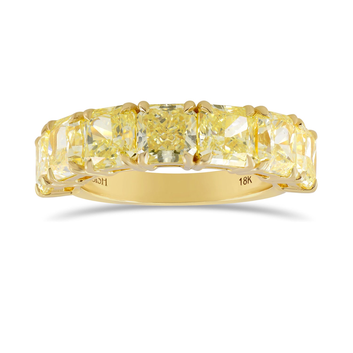 Fancy Light Yellow Radiant Diamond Band Ring