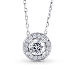 Collection White Round Brilliant Diamond Halo Pendant