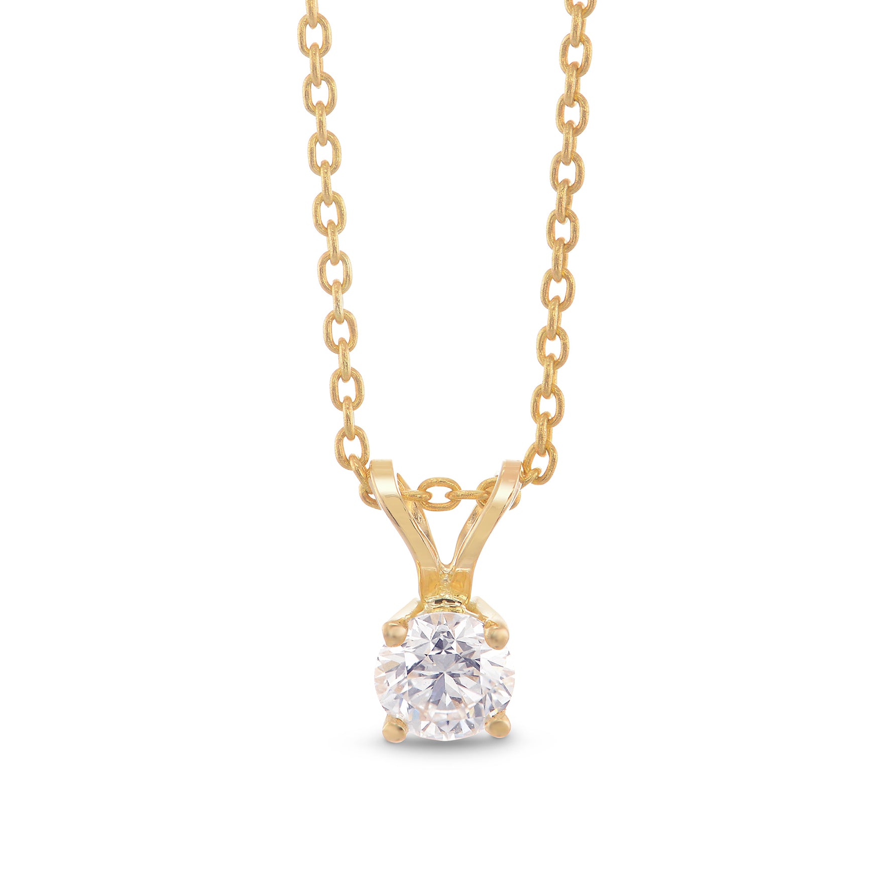 White Round Diamond Solitaire Pendant 