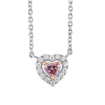 Fancy Intense Purplish Pink Heart Diamond Halo Pendant
