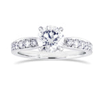 Fancy Light Gray Round Diamond Side-stone Ring