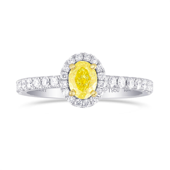 Fancy Intense Yellow Oval Diamond Halo Ring