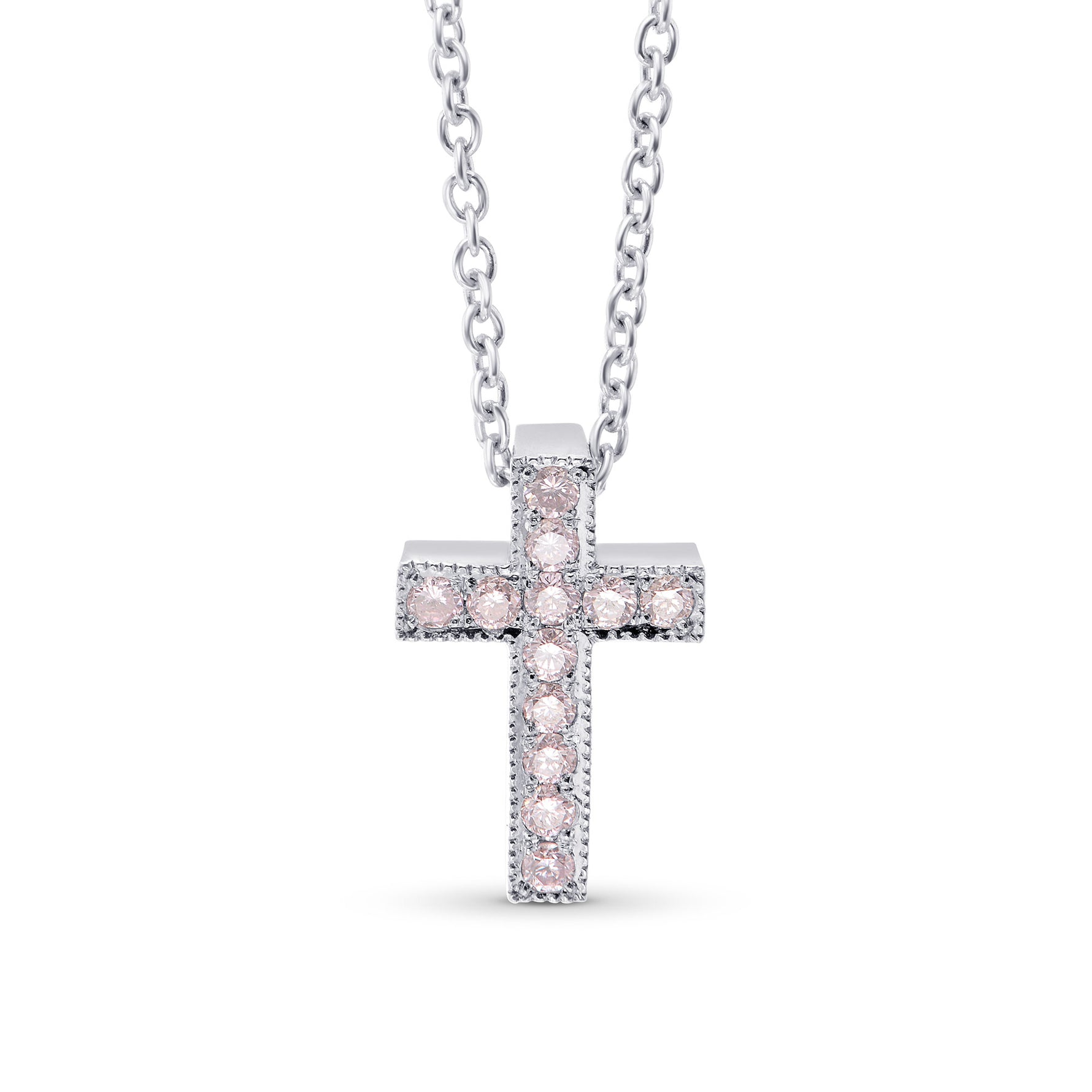 Fancy Pink Diamond Cross Pendant