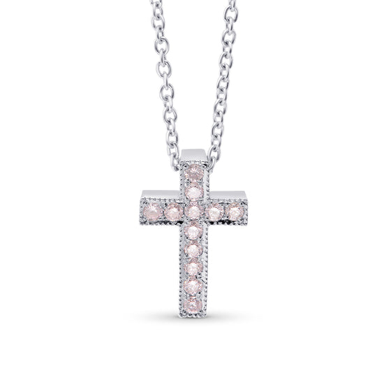 Fancy Pink Diamond Cross Pendant