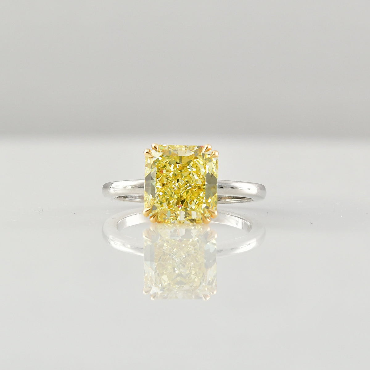 Fancy Yellow Radiant Solitaire Ring
