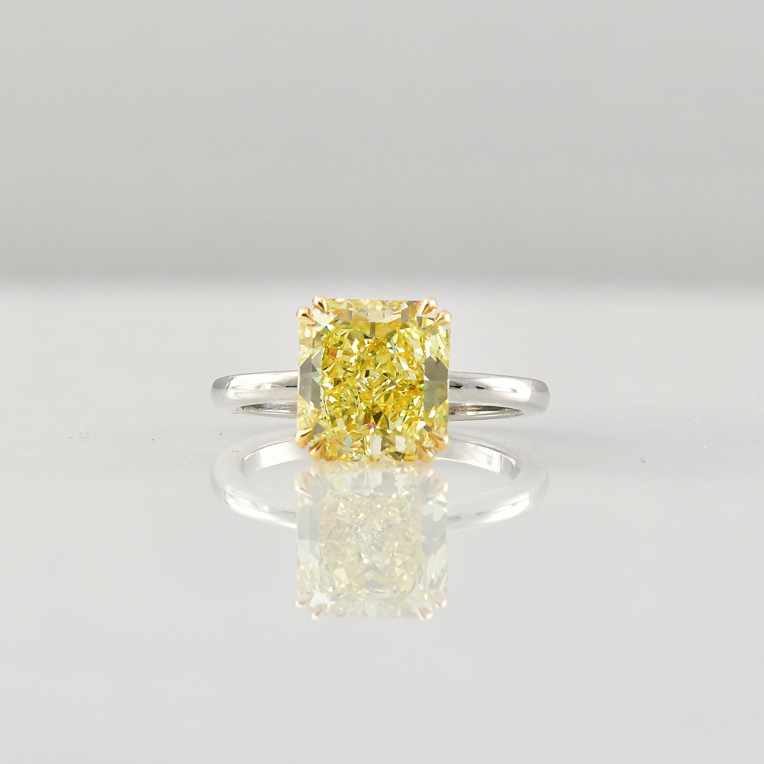 Fancy Yellow Radiant Solitaire Ring
