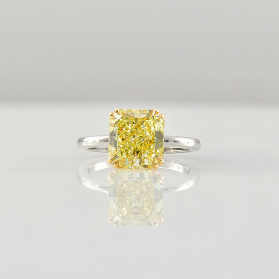 Fancy Yellow Radiant Solitaire Ring