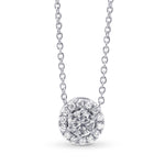 Fancy Light Gray Round Diamond Halo Pendant