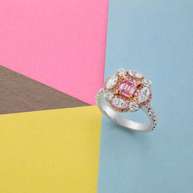 Fancy Intense Purplish Pink Emerald Extraordinary Ring