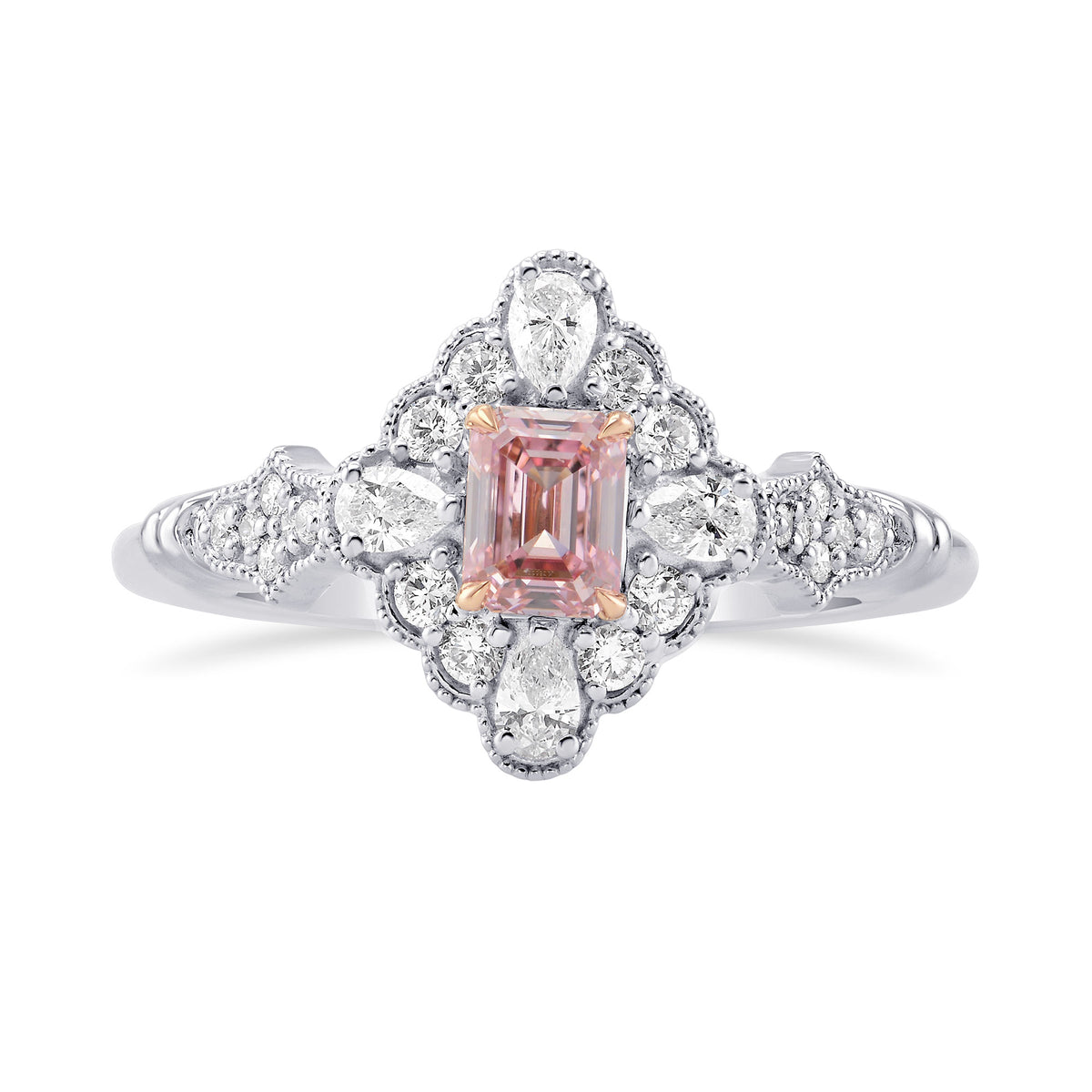Fancy Intense Pink Emerald Diamond Extraordinary Ring