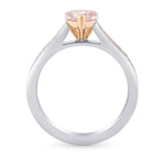 Fancy Brownish Pink Heart Diamond Side Stone Ring