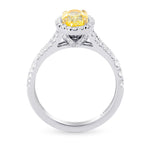Fancy Intense Yellow Oval Halo Diamond Ring