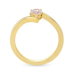 Very Light Pink Pear Diamond Solitaire Ring 