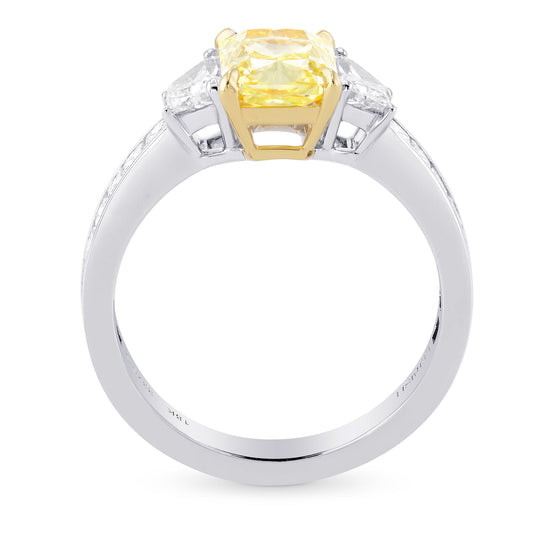 Fancy Yellow Radiant , Trapezoid & Princess Diamond Ring