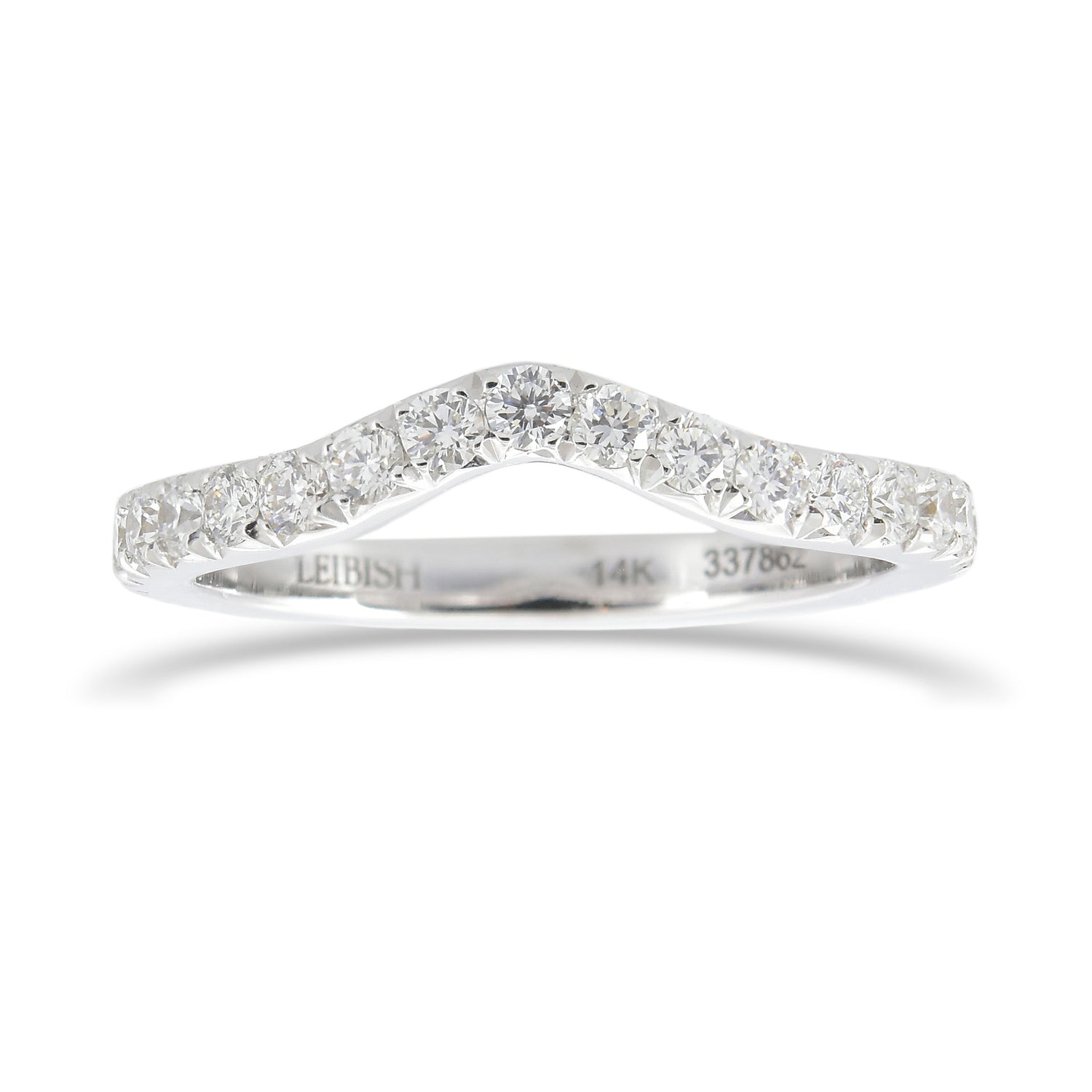 White Diamond Contoured Wedding Ring 
