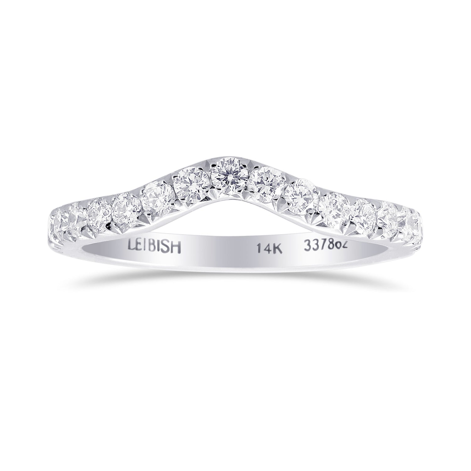 White Diamond Contoured Wedding Ring 
