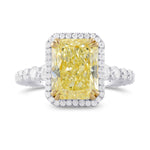 Fancy Light Yellow Radiant Diamond Halo Ring