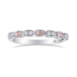 Pink & White Diamond Milgrain Band Ring 