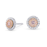 Fancy Light Pink Diamond Double Halo Earrings