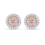 Fancy Light Pink Diamond Double Halo Earrings