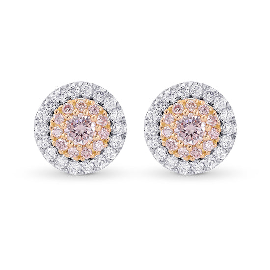 Fancy Light Pink Diamond Double Halo Earrings