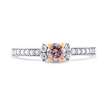 Solitaire Accent & Pave Engagement Ring Setting