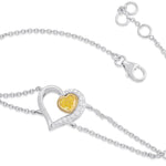 Fancy Intense Yellow Diamond, Heart Pave Bracelet 