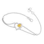 Fancy Intense Yellow Diamond, Heart Pave Bracelet 