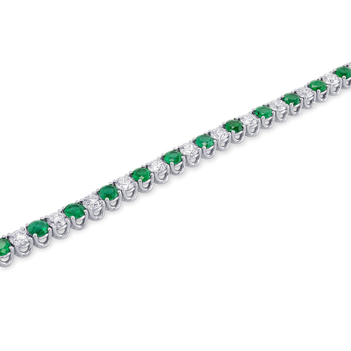Diamond & Emerald Tennis Bracelet 