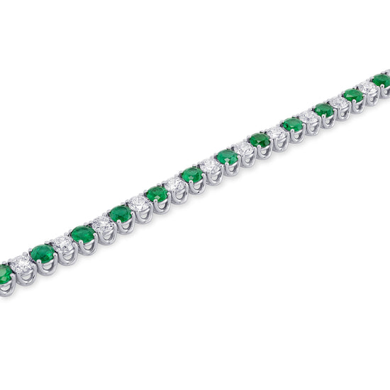 Diamond & Emerald Tennis Bracelet 