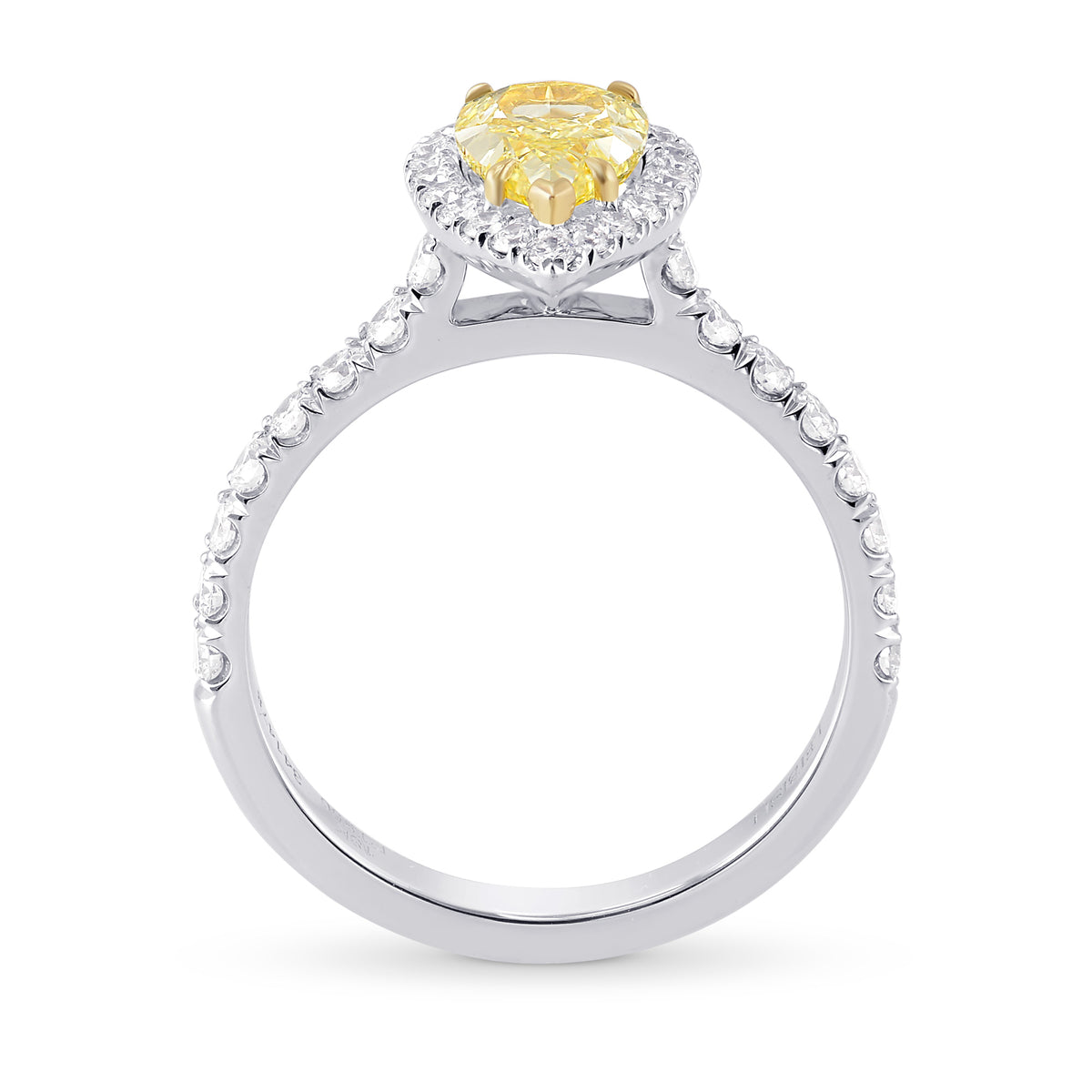 Fancy Yellow Pear Diamond Halo Ring