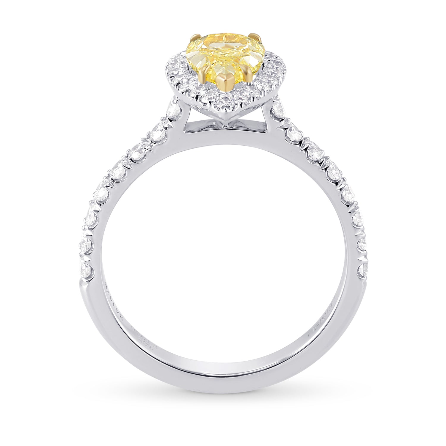 Fancy Yellow Pear Diamond Halo Ring