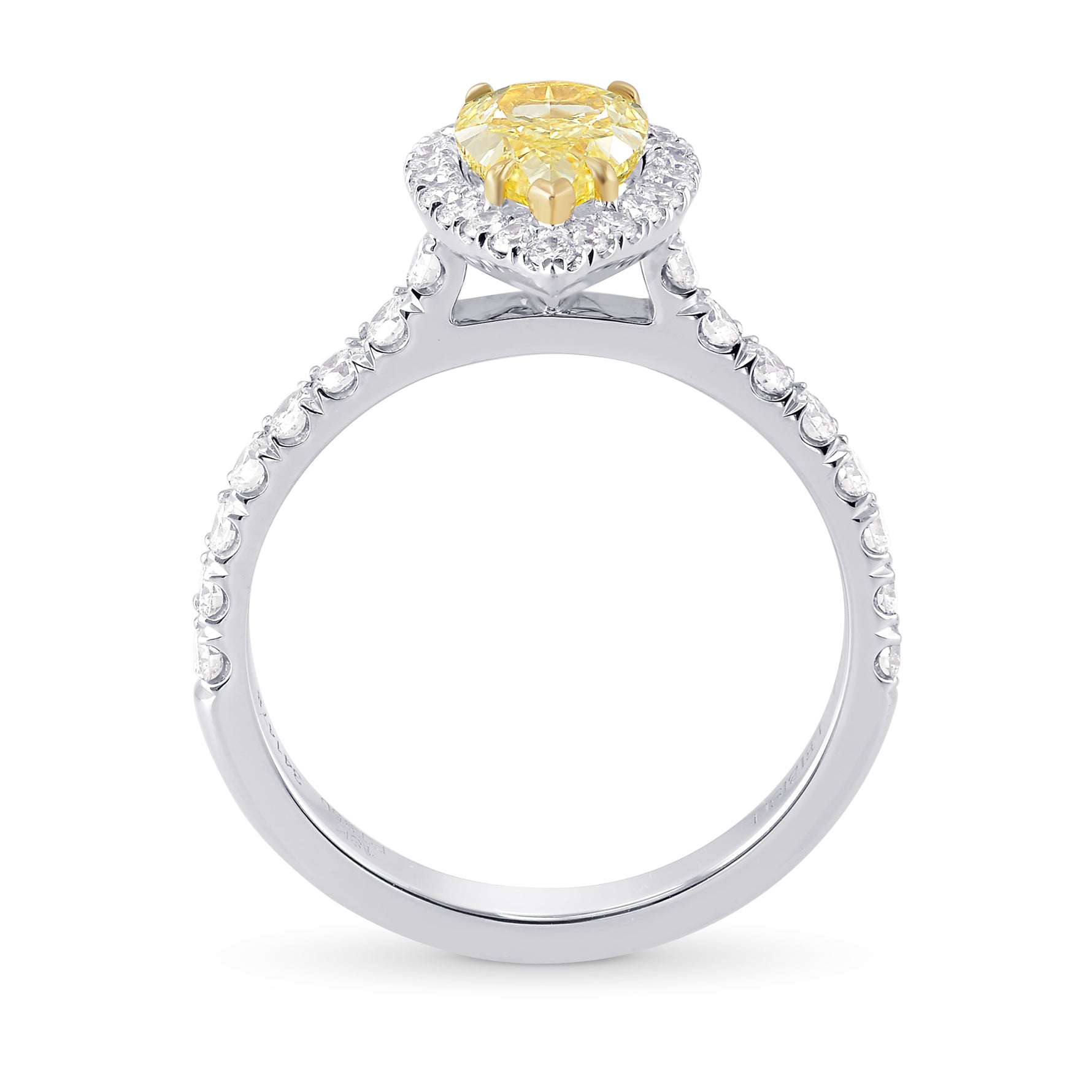 Fancy Yellow Pear Diamond Halo Ring