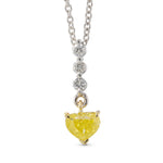 Fancy Intense Yellow Heart Diamond Drop Pendant