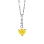 Fancy Intense Yellow Heart Diamond Drop Pendant