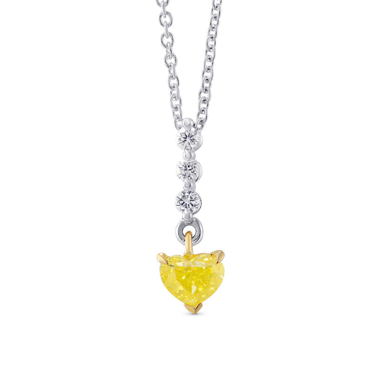 Fancy Intense Yellow Heart Diamond Drop Pendant