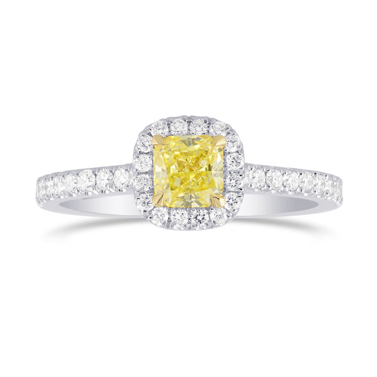 Fancy Yellow Radiant Diamond Halo Ring
