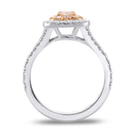 Fancy Pink Round Diamond Double Halo Ring 
