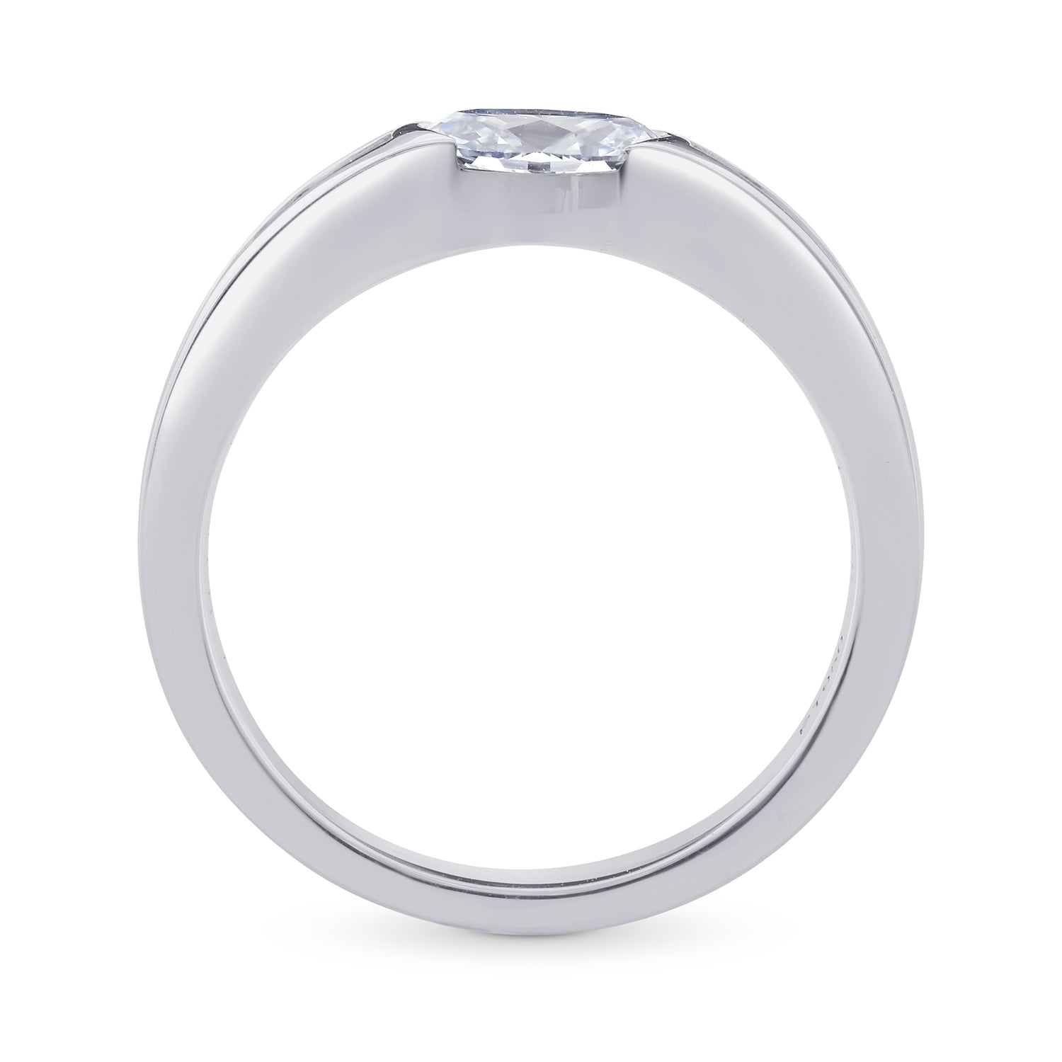 Fancy Intense Blue Oval and Baguette Diamond side stone ring