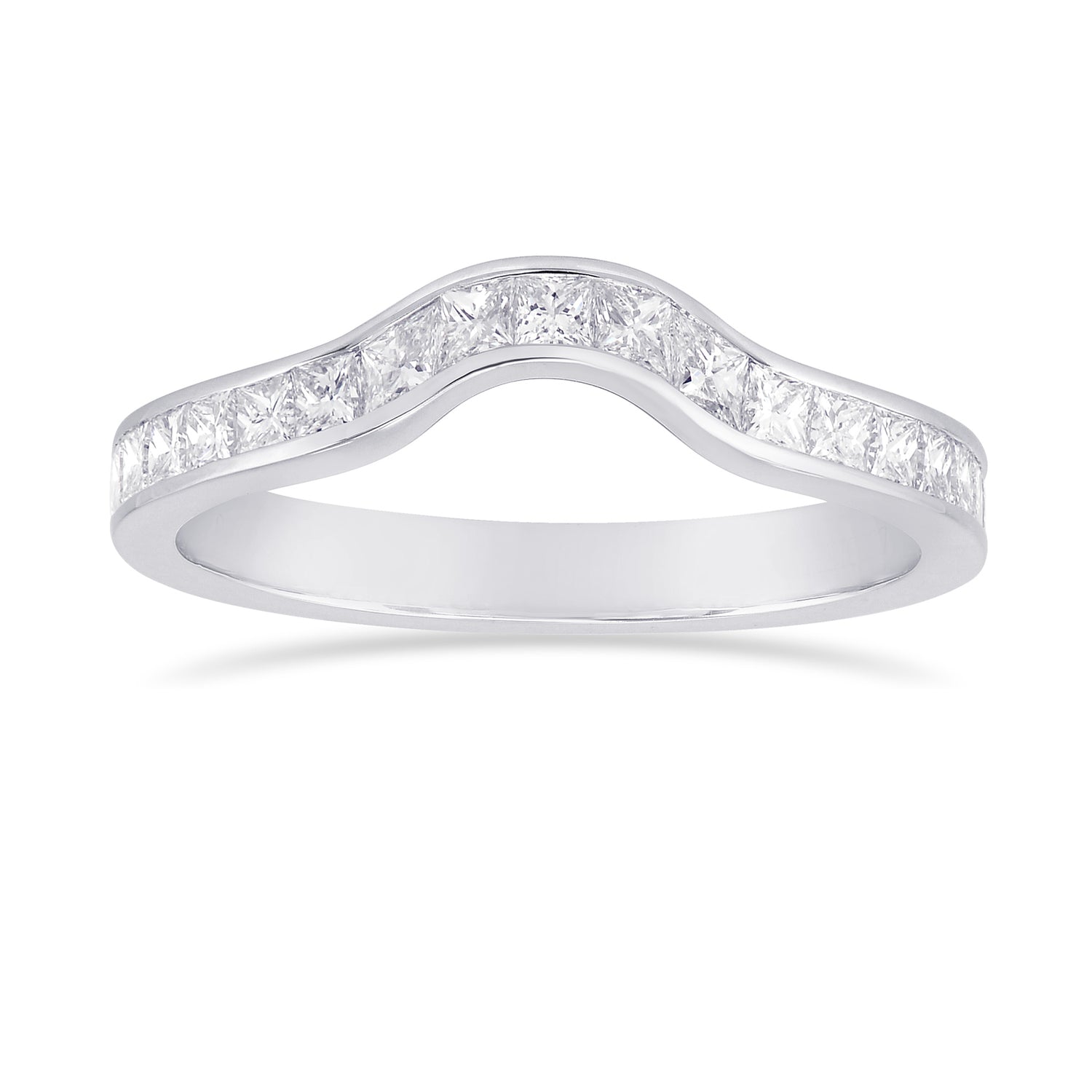 Princess Colorless Diamond Contoured Wedding Ring