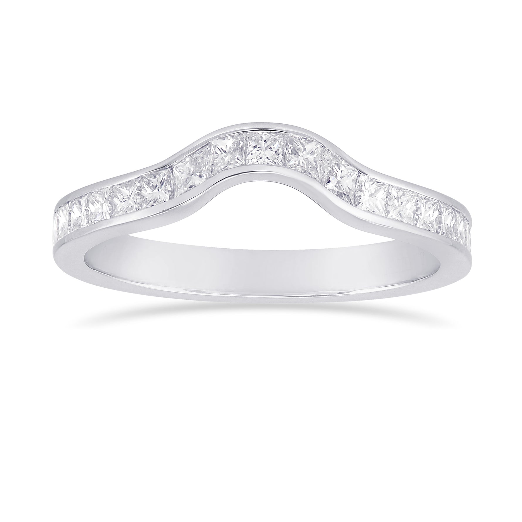 Princess Colorless Diamond Contoured Wedding Ring