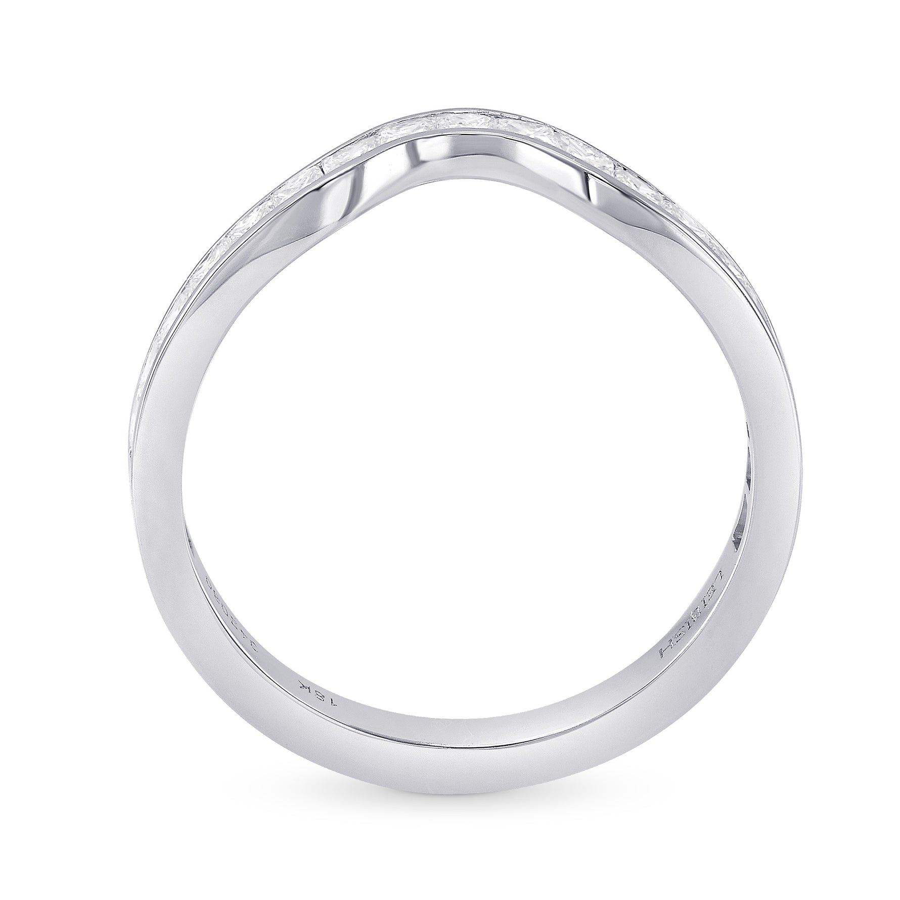 Princess Colorless Diamond Contoured Wedding Ring