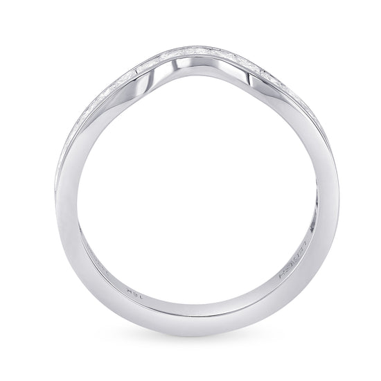 Princess Colorless Diamond Contoured Wedding Ring