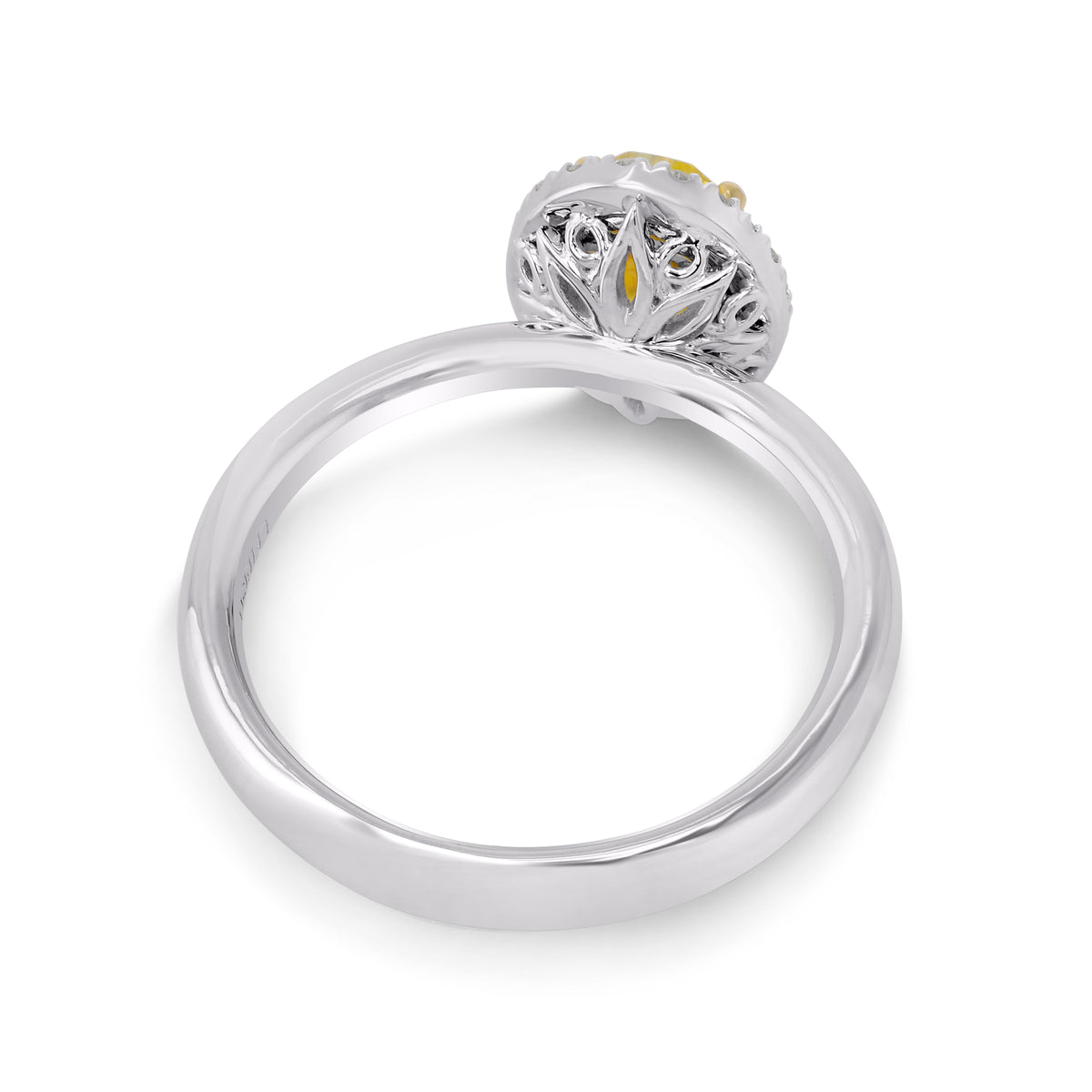 Fancy Intense Yellow Oval Diamond Halo Ring