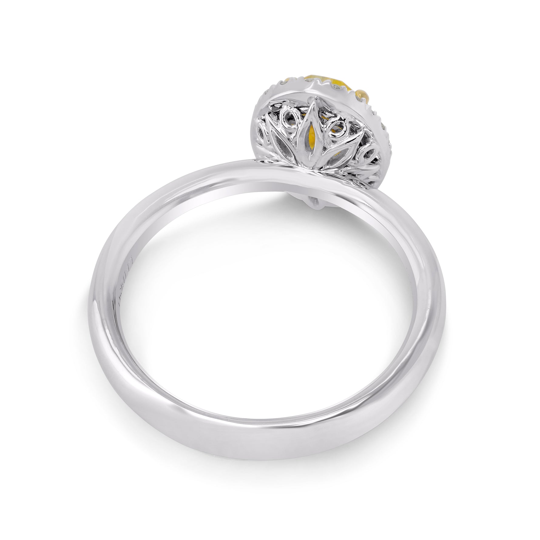 Fancy Intense Yellow Oval Diamond Halo Ring