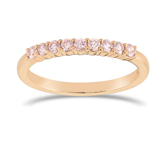 Fancy Pink Diamond 9 Stone Ring 