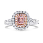 Fancy Intense Purplish Pink Emerald Diamond Halo Ring