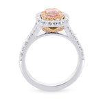 Fancy Intense Purplish Pink Emerald Diamond Halo Ring